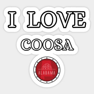 I LOVE COOSA | Alabam county United state of america Sticker